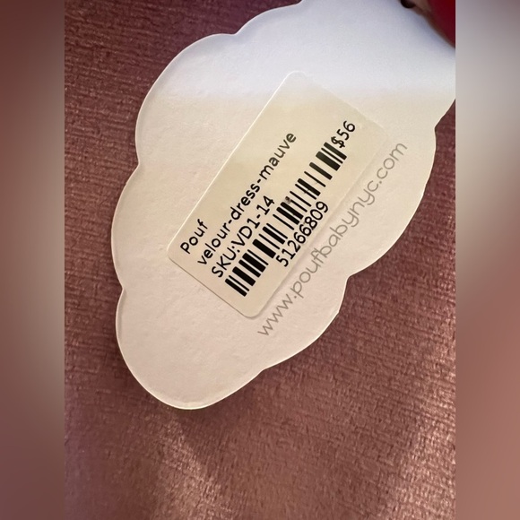 NWT POUF Girl's Velour Long-sleeve Dress, Mauve - Picture 4 of 6